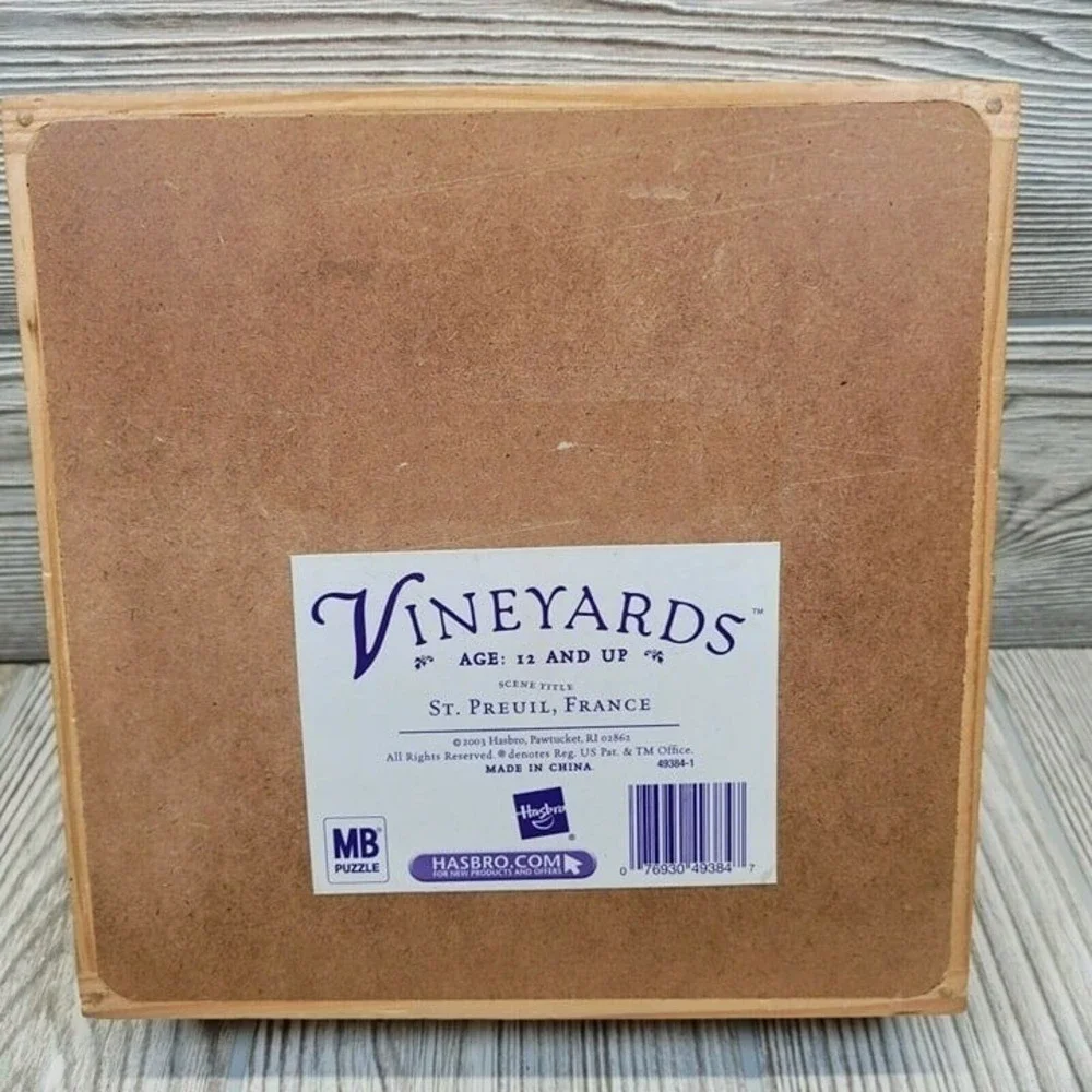 MB Vineyards Puzzle Collection 750 Piece St Preuil France Purple Wooden‎ Box